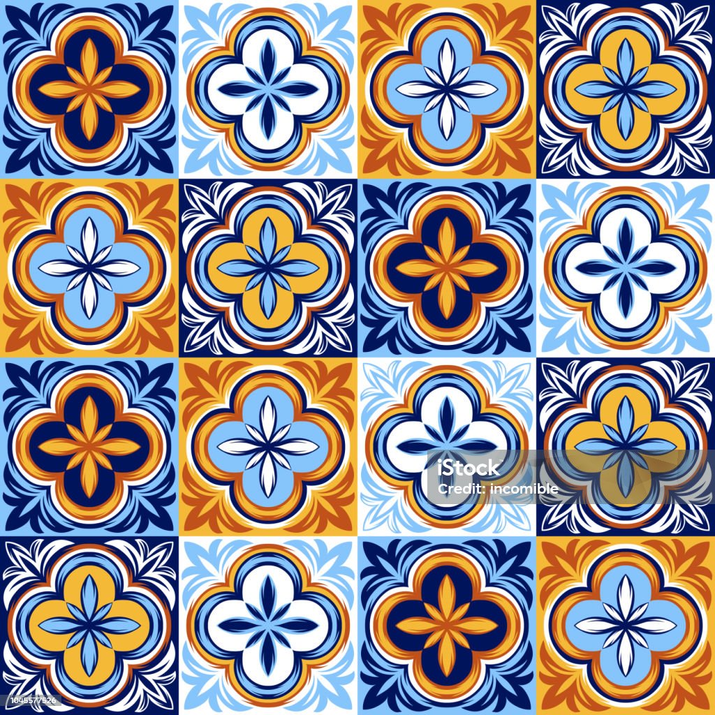 Italian Design Patterns Italian Ceramic Tile Pattern Ethnic Folk Ornament Stock Illustration ...