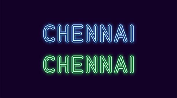 istock Neon name of Chennai city in India 1045580856