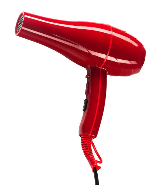 istock red hair dryer isolated on white background 1045580896