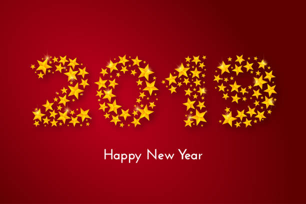 istock Holiday New Year 2019 gift card. Template for a banner, poster, invitation 1045586062