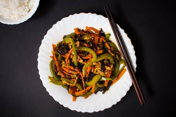 istock Fried Chicken with vegetables on a plate 1045586944