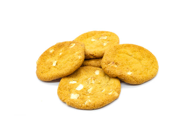istock A pile of Chocolate Chip Cookies on White background 1045602572