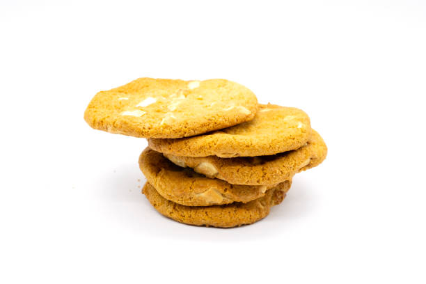 istock A pile of Chocolate Chip Cookies on White background 1045602590