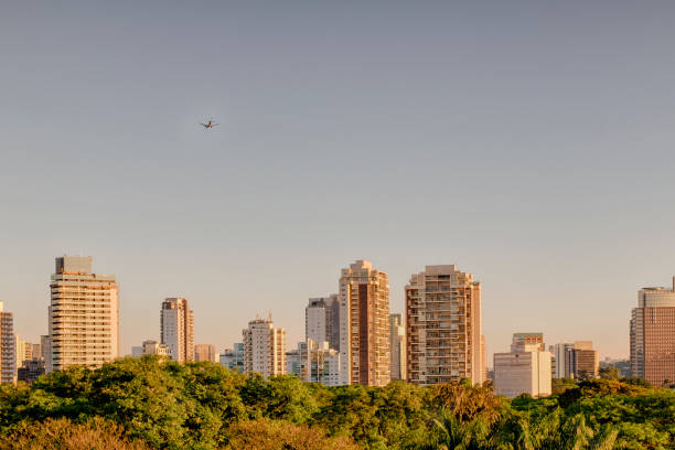 panoramasicht auf das sunset plaza in der stadt são paulo - brasilien - latin america. - southeastern region sao paulo state sao paulo brazil stock-fotos und bilder