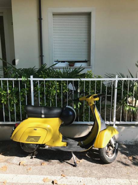 istock Small vintage yellow bike. 1045606560