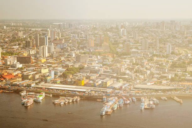 istock Manaus city at sunset 1045609104