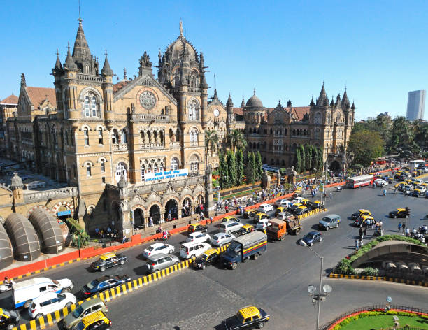 istock Wide-angle shot showing Gothic architecture of Chatrapati Shivaji Maharaj Terminus 1045609710