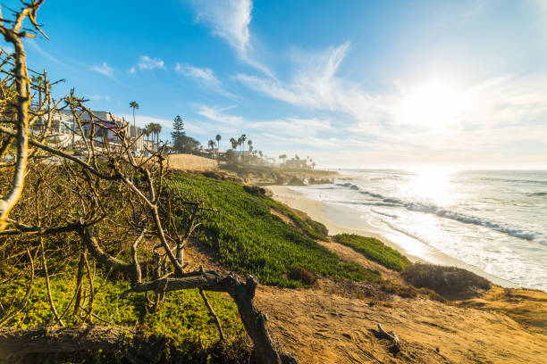 istock Sun shining over famous La Jolla beach at sunset 1045632930