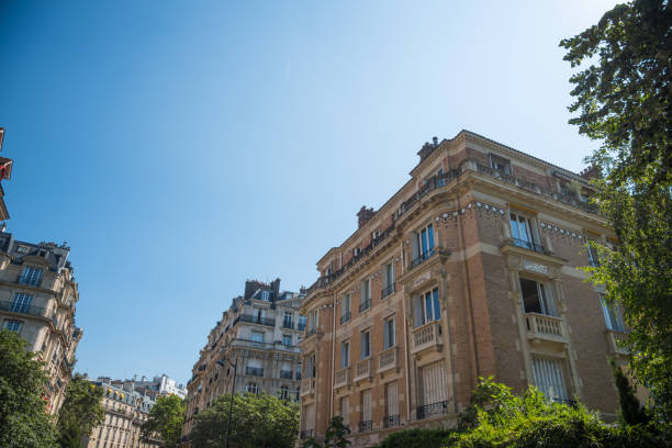 istock Elegant buildings under a blue sky in Paris 1045641724