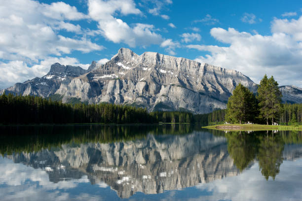 Two Jack Lake and Mount Rundle in the morning, Banff National Park, Canada