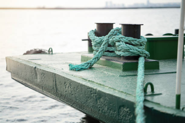 istock Bollards and green rope 1045650066