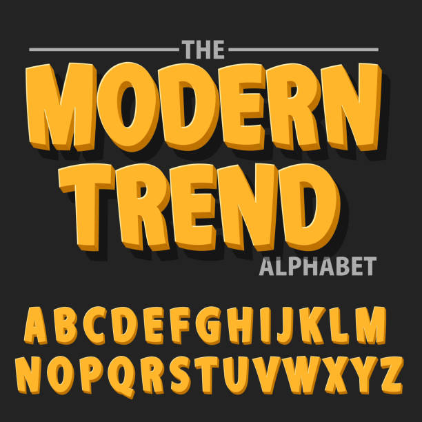 moderne fette schrift und alphabet, schrift mit schatten. - cartoon 3d stock-grafiken, -clipart, -cartoons und -symbole