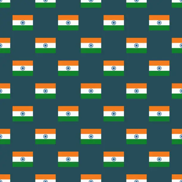 Vector illustration of India Flag Seamless Pattern