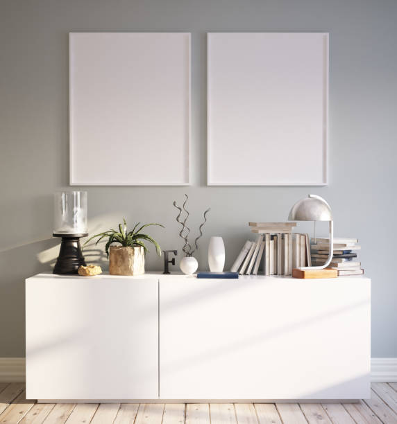 istock Poster mock-up in living room interior 1045661834