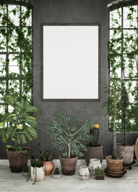 istock Mock-up poster in old vintage room 1045661840