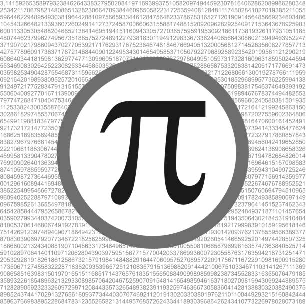 istock The Pi symbol mathematical constant irrational number on circle, greek letter, background 1045662000