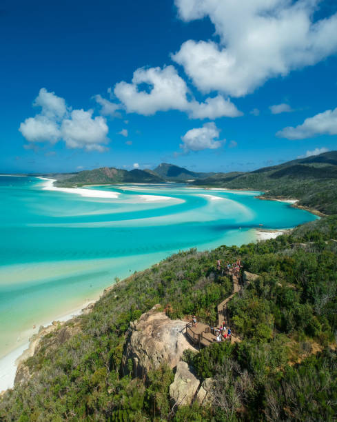 Whitsunday swirls The beautiful swirling sands and turquoise waters of Hill Inlet great barrier reef queensland stock pictures, royalty-free photos & images