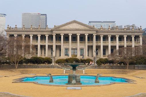 Seoul, South Korea - December 29, 2017: Seokjojeon hall or National Museum Of Modern And Contemporary Art is a western style building in Deoksugung Palace in Seoul, South Korea on December 29, 2017