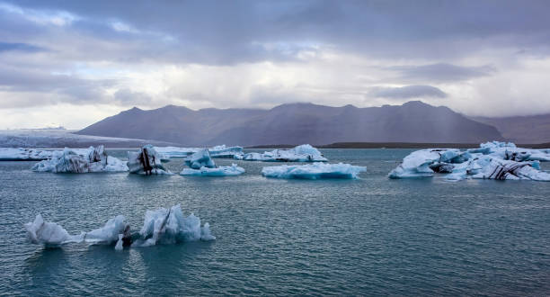 Icebergs at Jökulsárlón stock photo