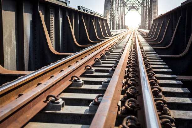 istock Railway bridge with sunlight on the sky background in Thailand 1045724724