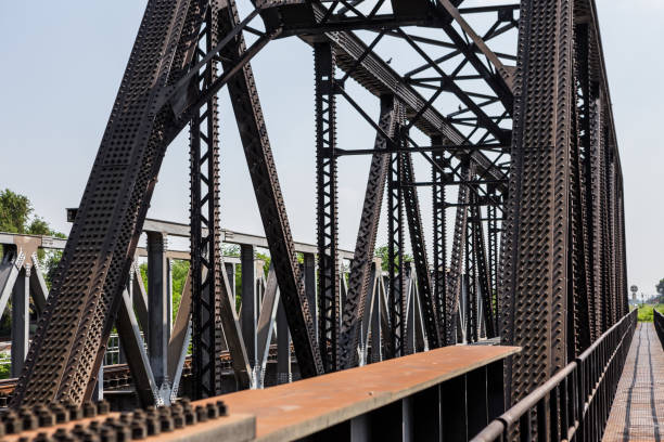 istock Railway bridge with sunlight on the sky background in Thailand 1045724958