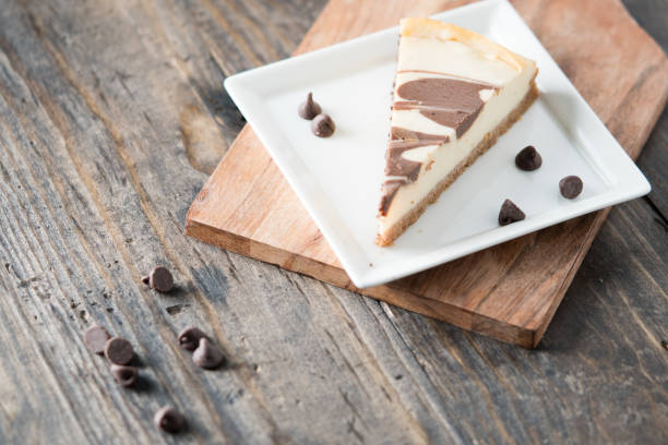 istock Chocolate swirl cheesecake slice 1045735450