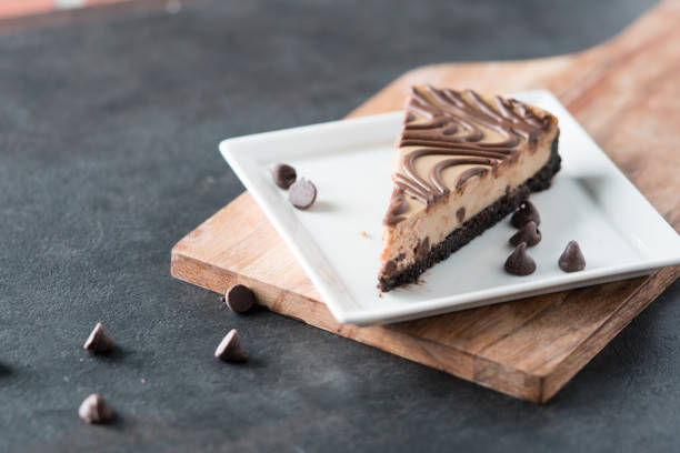 istock Chocolate peanut butter swirl cheesecake dessert 1045742426