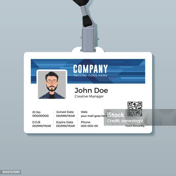 Corporate Id Card Template Mit Abstrakten Blue Technologie Hintergrund Stock Vektor Art und mehr Bilder von Ausweisdokument