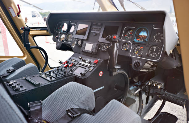 조종실 헬리콥터 파일럿 대시보드 - cockpit helicopter aerospace industry dashboard 뉴스 사진 이미지