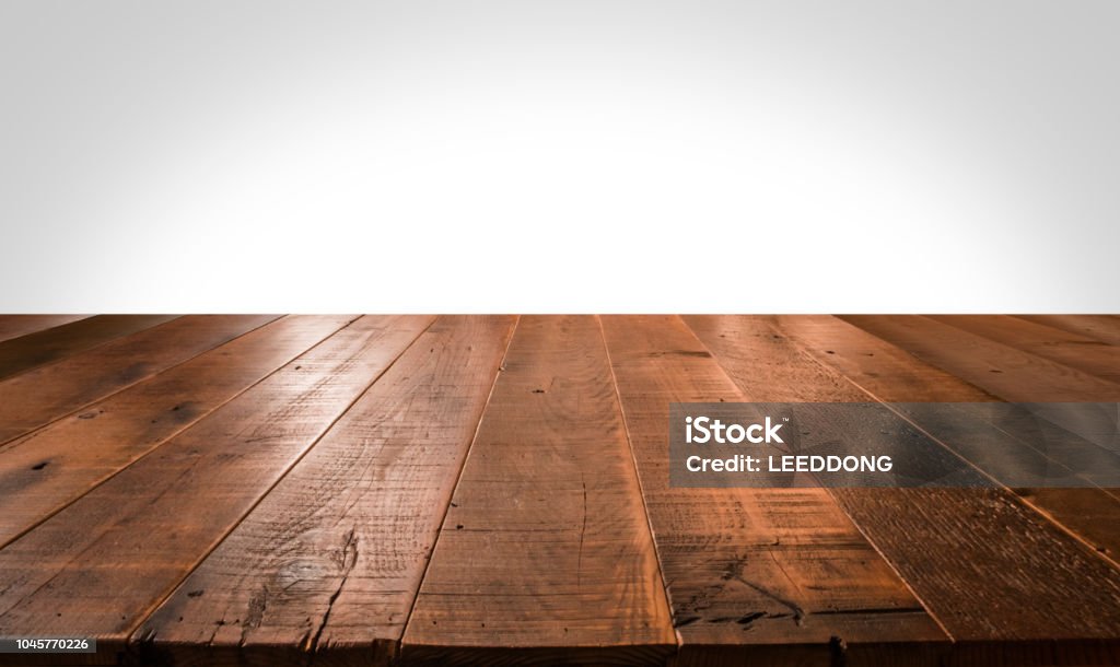 Empty wooden table for product placement Table Stock Photo