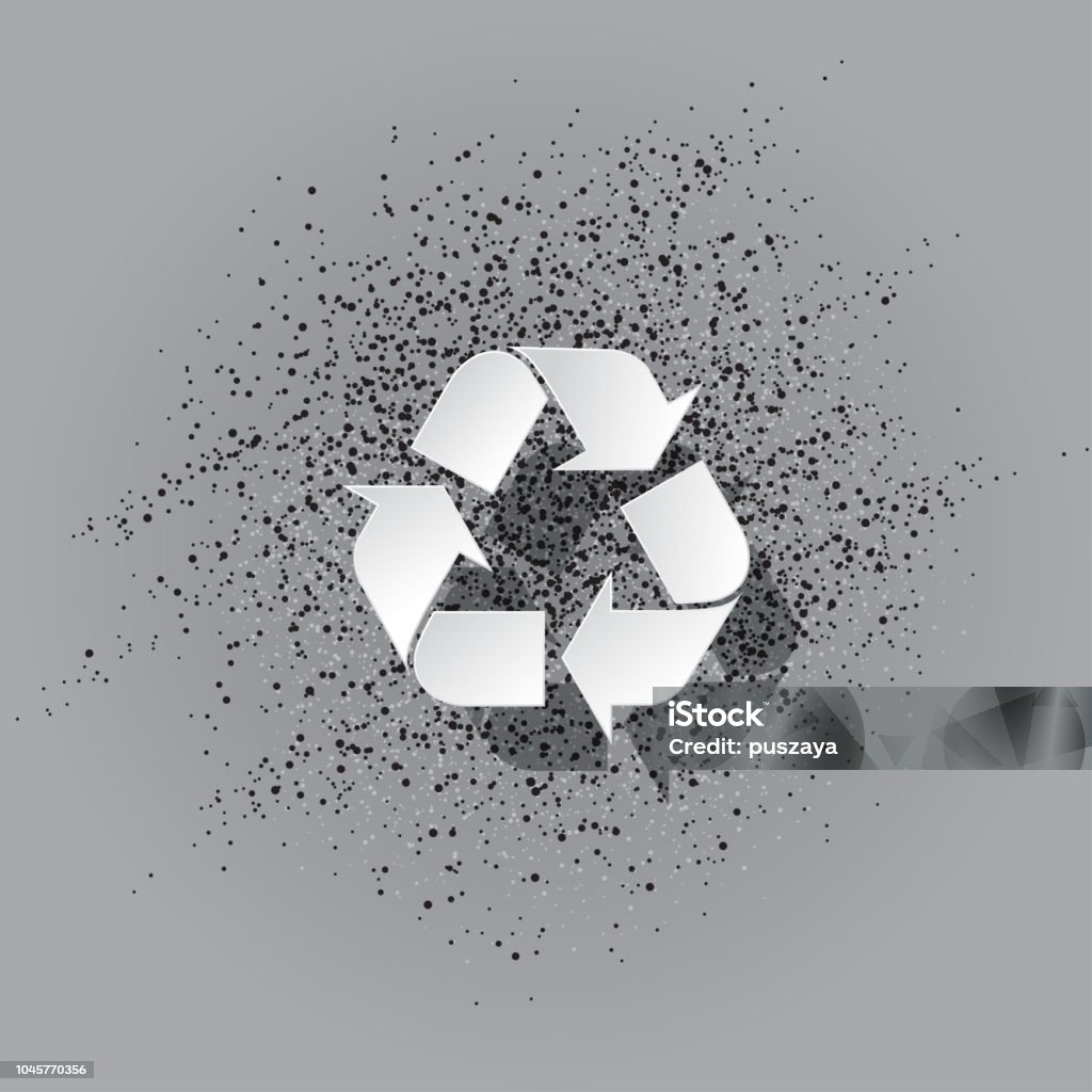 White Recycle Sign Stock Illustration - Download Image Now - Clean