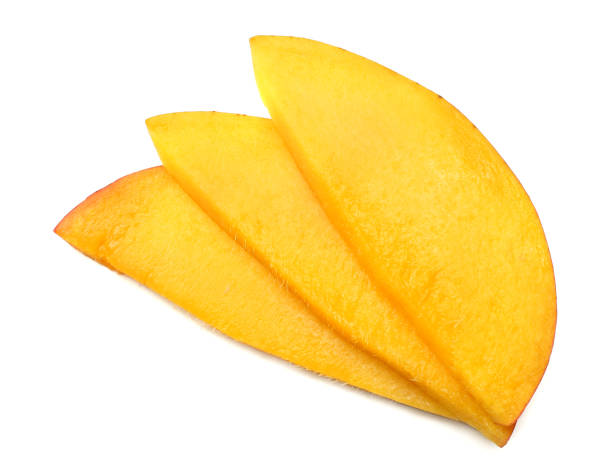 istock mango slice isolated on white background. healthy food. top view 1045795954