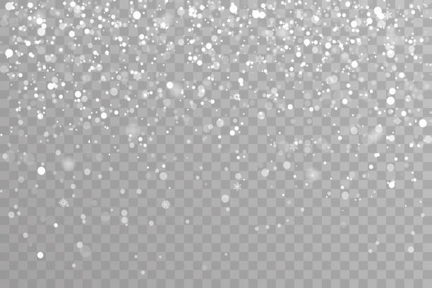 ilustrações de stock, clip art, desenhos animados e ícones de snow falling winter snowflakes christmas new year design elements template vector illustration - neve