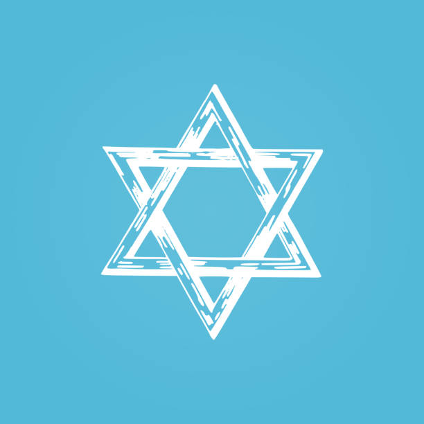 Star of David, hand drawn illustration. Judaic religion symbol in vector Star of David, hand drawn illustration. Judaic religion symbol in vector. star of david logo stock illustrations