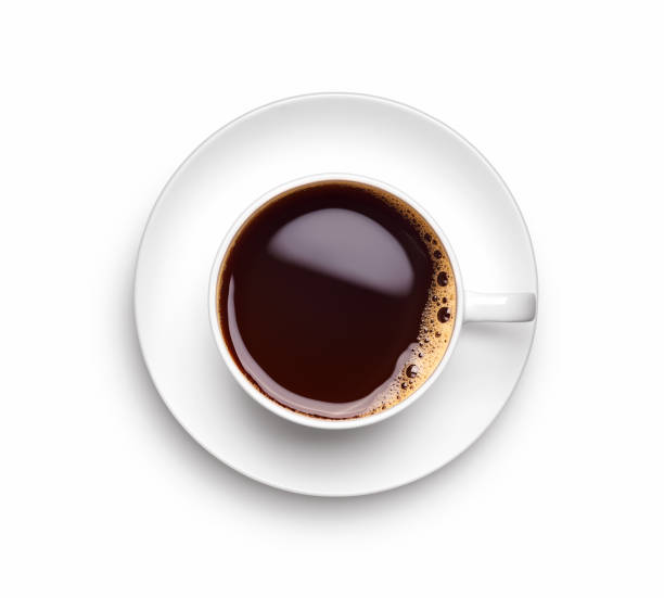 A cup of black coffee over white background - Clipping path included A cup of black coffee over white background - Clipping path included black coffee from above stock pictures, royalty-free photos & images