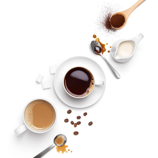 istock Top view of different types of coffee and ingredients 1045838000