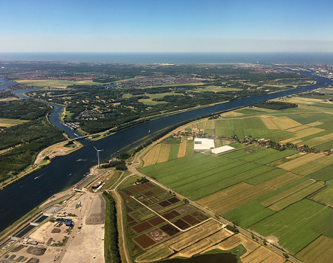 Aerial view of Dutch Polder Landscape