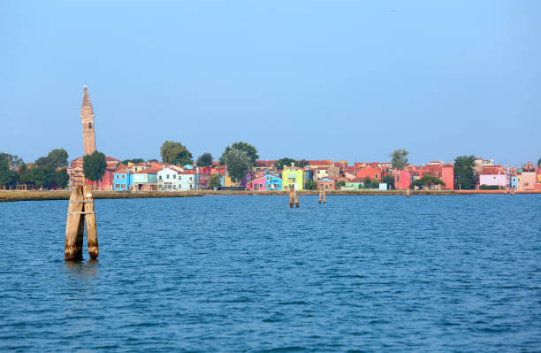 istock Burano Island with bell and multicolor houses 1045848736