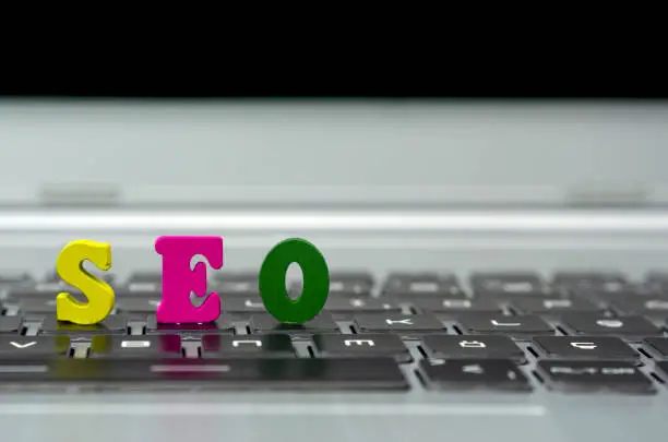 seo concept with alphabet blocks