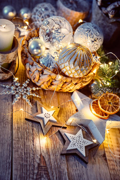istock Christmas decoration for tree New year greeting 1045853536
