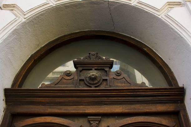 istock Old Tbilisi architecture, window and exterior decor in summer day 1045856396