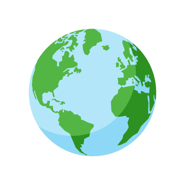 Earth globe Vector illustration of a colorful Earth globe cartoon world map stock illustrations