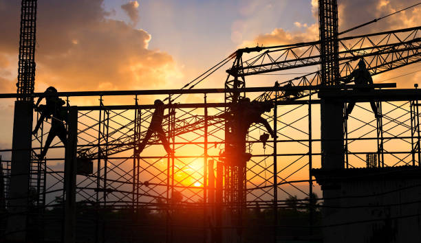 istock Work Safety officer or Civil Engineer. team worker on background of construction site,copy space 1045857526