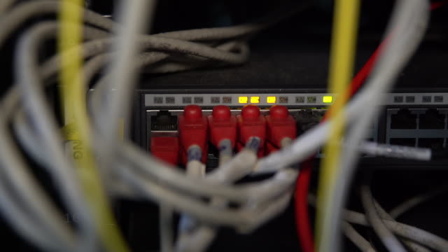 4K Data Center Network Connections - Network Light - Server Data Connection