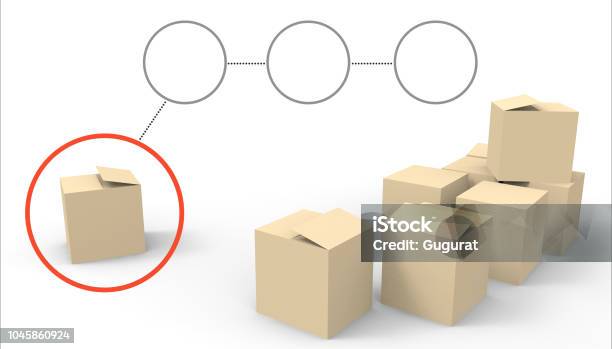 Close Up Stack Of Boxes Parcel Package Groups On White Background Stock ...
