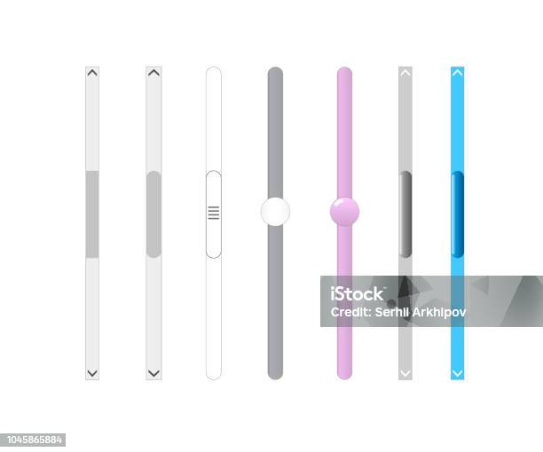 Scroll Bars Set Stock Illustration - Download Image Now - Paper Scroll, Scrolling, Internet