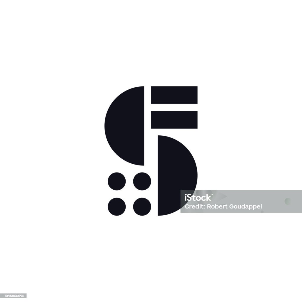 Vector Logo Letter S Black and White Vector Logo Letter S. S Letter Design Vector Stripes Squares and Circles. Letter S stock vector