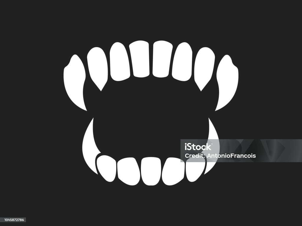 Vampire's teeth icon isolated on  background. Vector eps 10 Fang stock vector