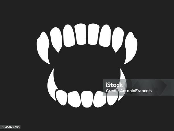 Vampires Teeth Icon Isolated On Background Vector Stock Illustration - Download Image Now