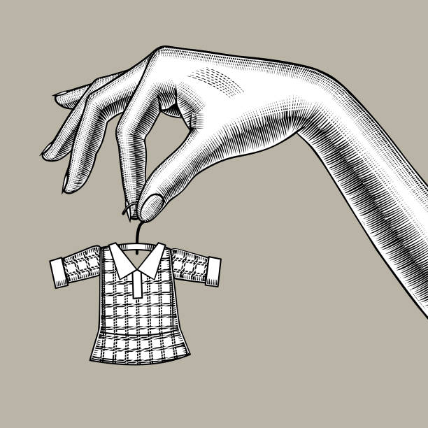 illustrations, cliparts, dessins animés et icônes de femme main tenant une minuscule petite robe sur cintre - antique brooch jewelry cameo